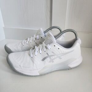 ASICS Gel Challenger 14 Women's Tennis Shoes White Silver Size 9